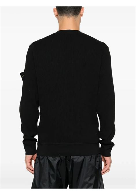 felpa 6100056 waffle fleece uomo nera STONE ISLAND | L1S15 6100056 S0044V0029